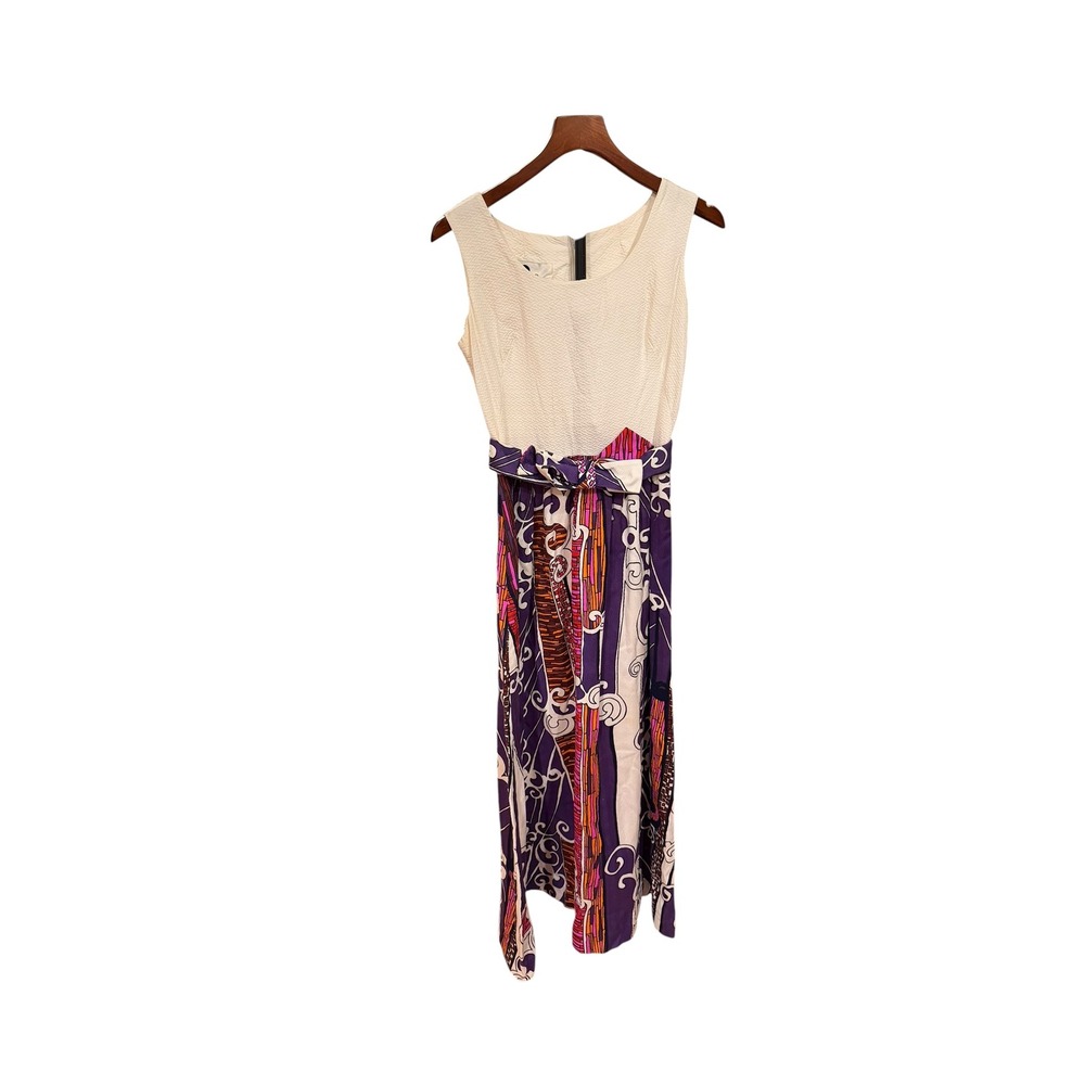 Vtg 70s Pacific Honolulu Hawaiian Maxi Dress Psychedelic Barkcloth Print Small